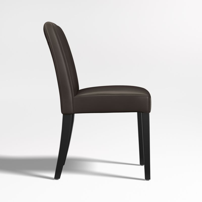 Lowe Chocolate Leather Dining Chair with Ebony Wood Legs - Image 1