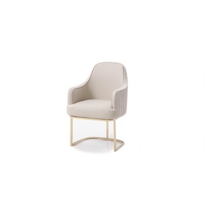 Parquetta Upholstered Arm Chair in Light Gray - Image 0