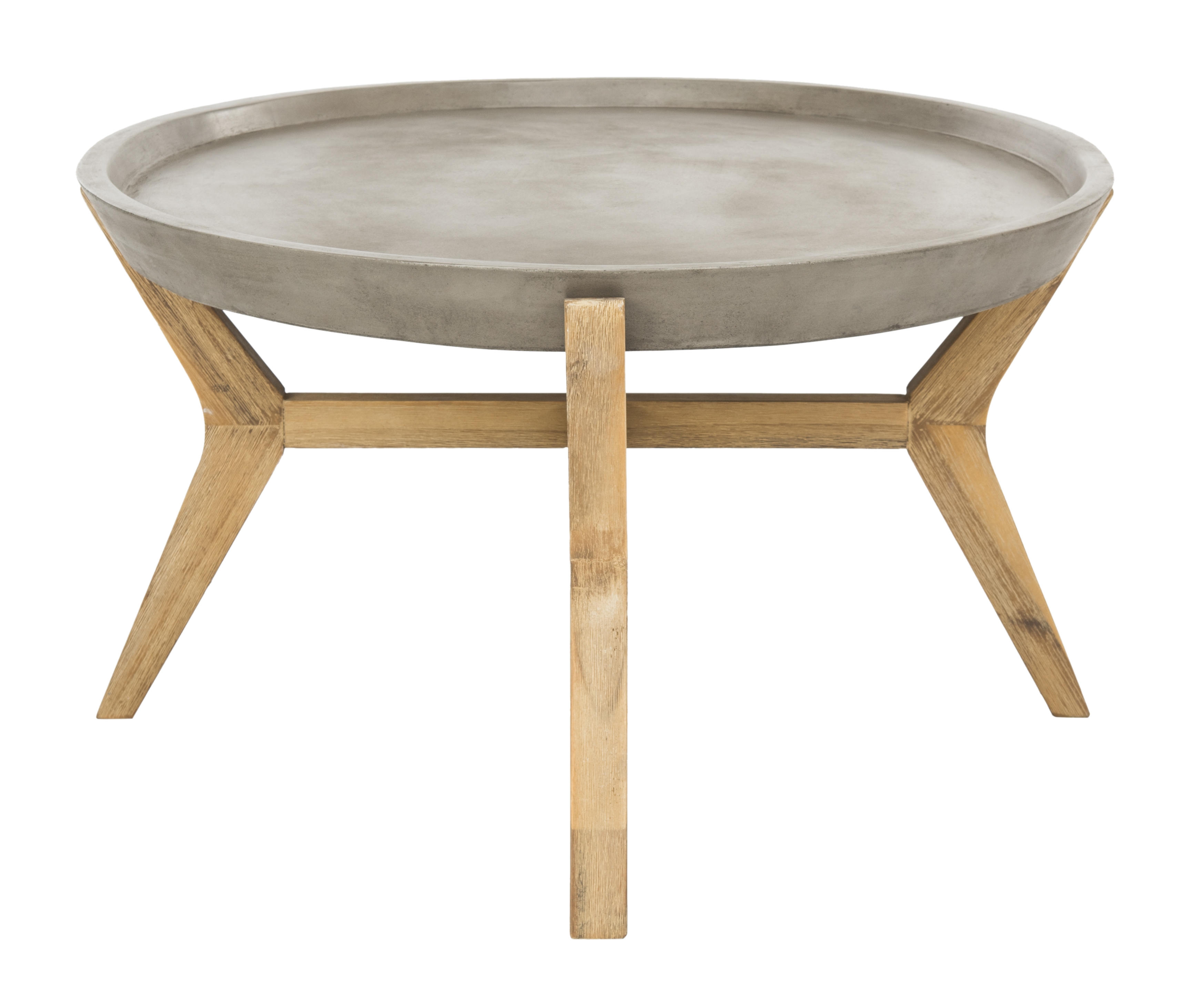 Hadwin Indoor/Outdoor Modern Concrete Oval 31.5-Inch Dia Coffee Table - Dark Grey - Image 6