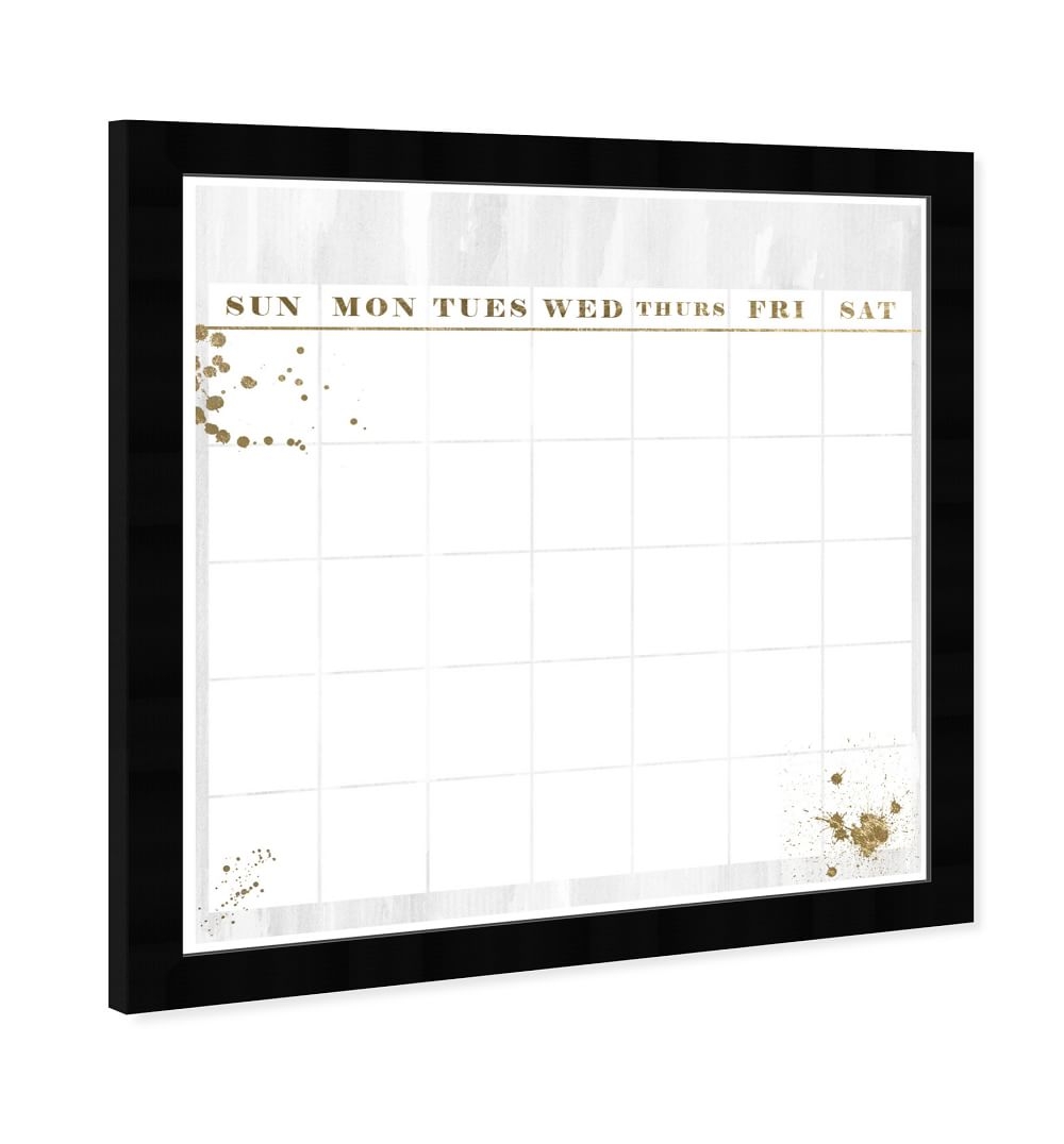 Oliver Gal Whiteboard Calendar in Gold Dry Erase Board, Wall Art, 22x22x0.5 - Image 0