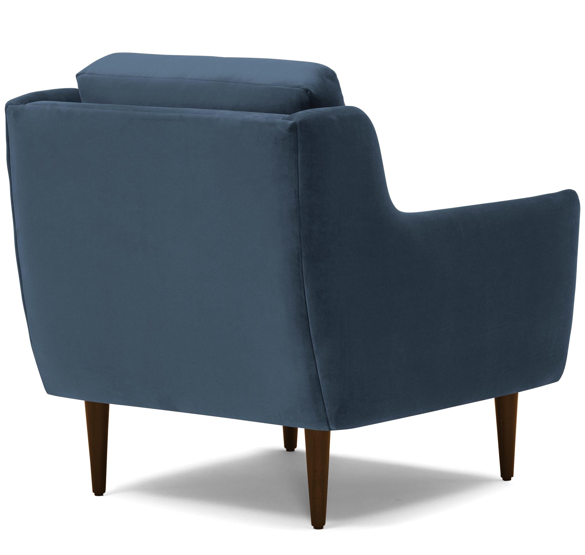 Blue Bell Mid Century Modern Chair - Milo French Blue - Mocha - Image 3