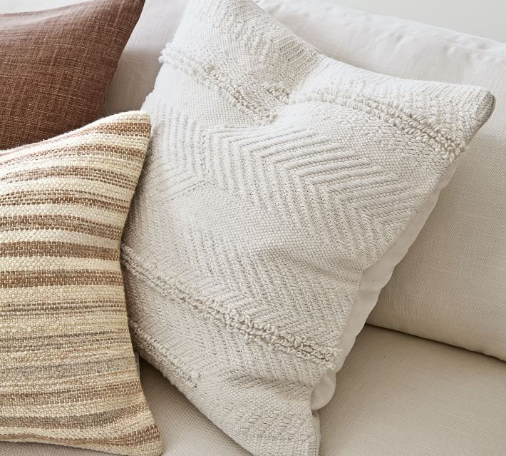 Lyla Textured Pillow Cover, 24", Ivory - Image 2