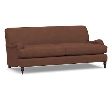 Carlisle Leather Sofa 80", Polyester Wrapped Cushions, Performance Kona - Image 0
