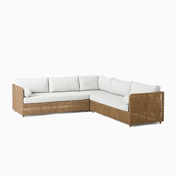 Coastal Outdoor 99 in 3-Piece L-Shaped Sectional, Silverstone - Image 2