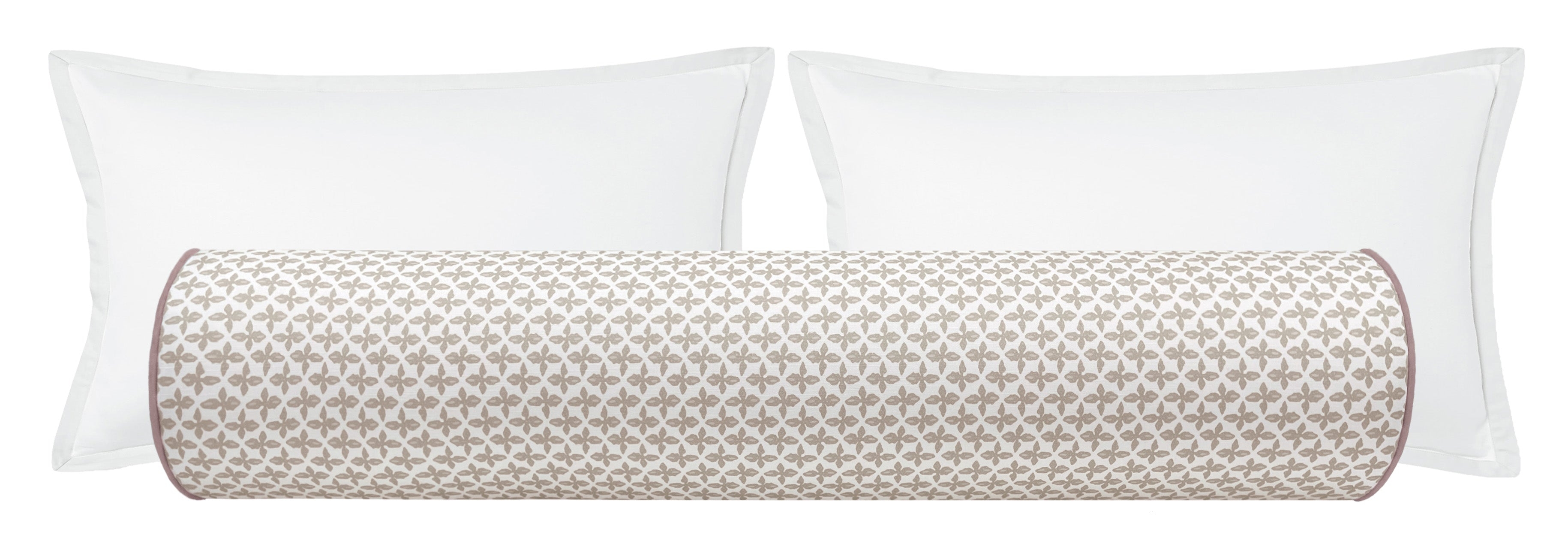 OCS X LDC II | BOLSTER | ELLISTON HOUSE : POSEY // SAND + CLASSIC LINEN // LILAC CORDING - TWIN // 9" X 24" - Image 2