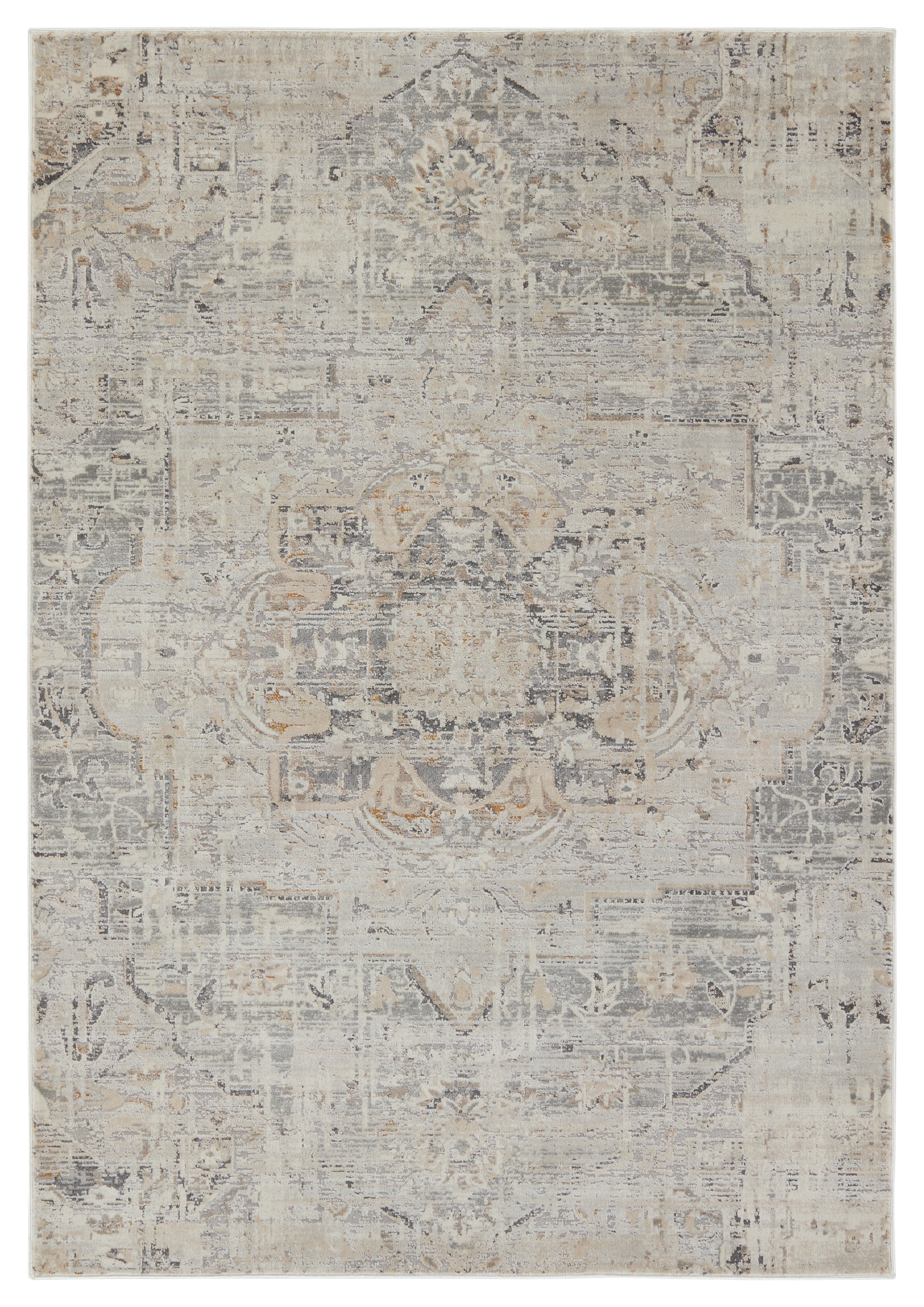 Lazuli Medallion Gray/ Tan Area Rug (7'10"X10') - Image 0