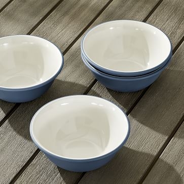 Flared Pop-Tone Melamine, Cereal Bowl, Bungalow Blue, Set Of 4 - Image 0
