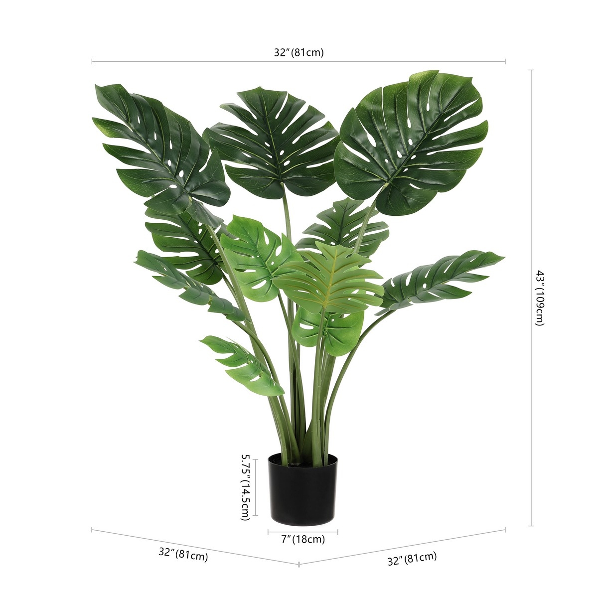 Safavieh Faux 43" Potted Monstera Tree - Image 3