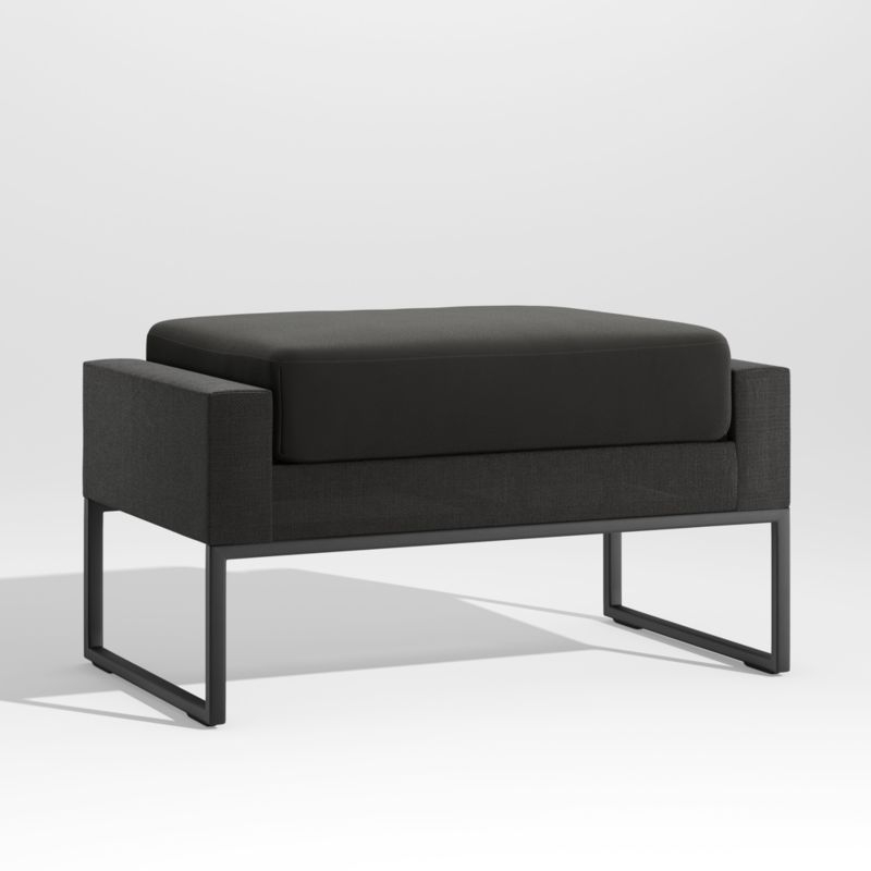 Dune Black Outdoor Ottoman with Black Cushion - Image 2
