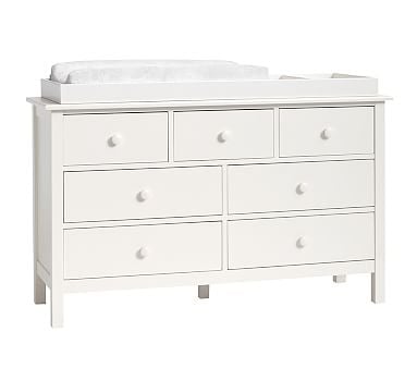 Kendall Extra-Wide Nursery Dresser &amp; Topper Set, Simply White - Image 1