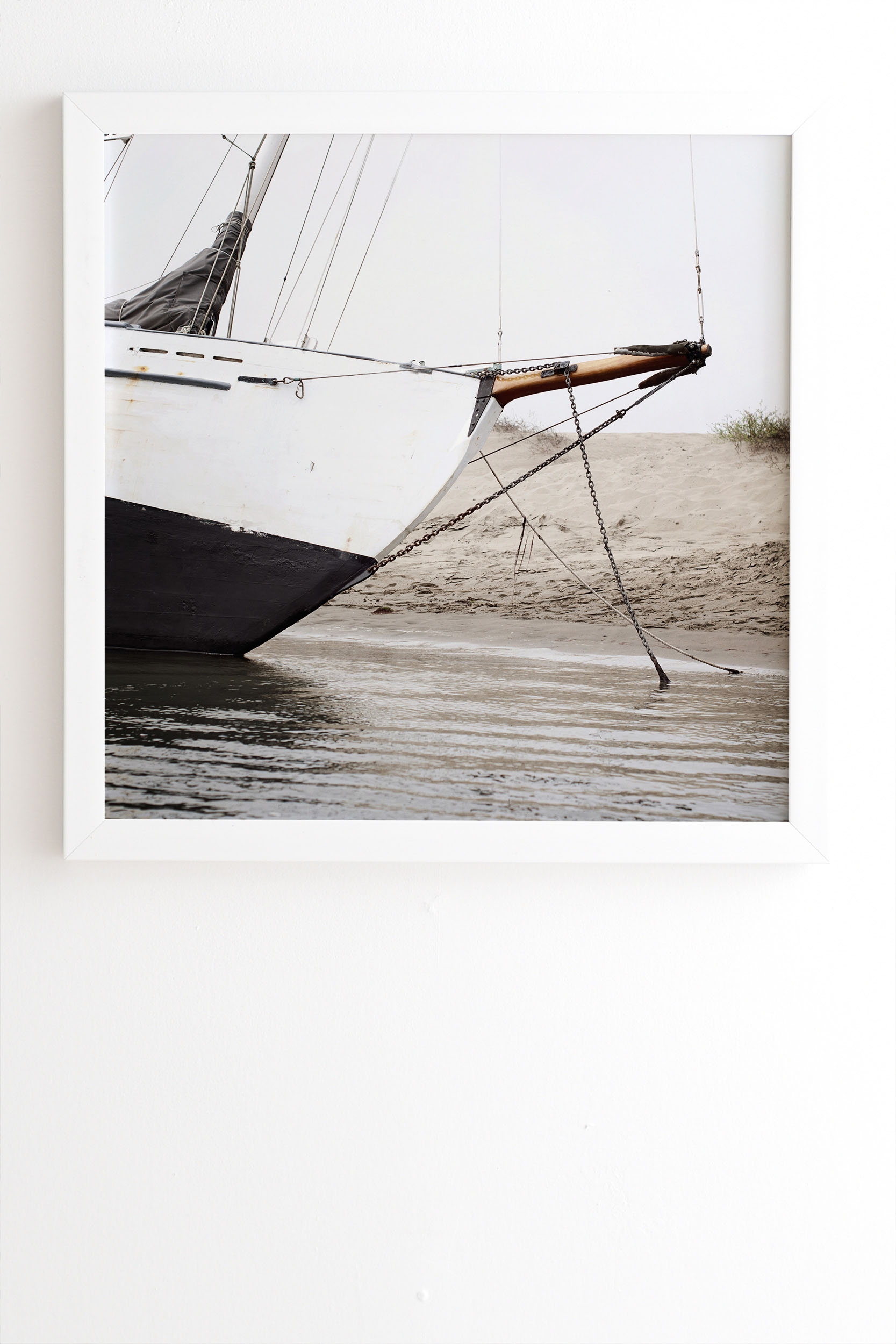 Sail Boat by Bree Madden - Framed Wall Art Basic White 19" x 22.4" - Image 1