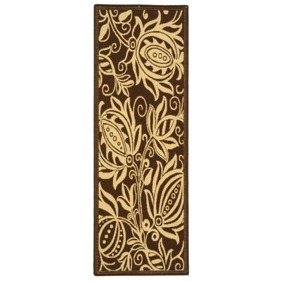 Herefordshire Floral Chocolate/Yellow Indoor / Outdoor Area Rug - Image 0
