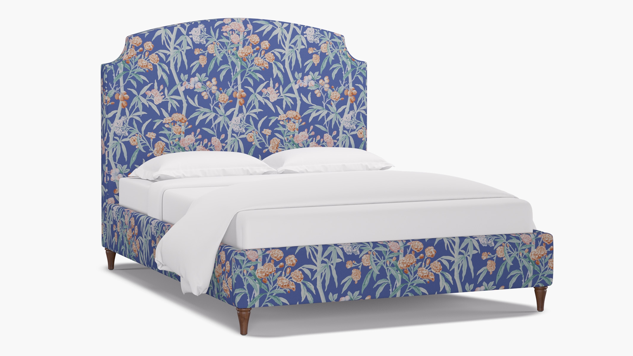 Cove Bed, Lapis Lanai, Walnut Decorative Tapered Leg, Queen - Image 1