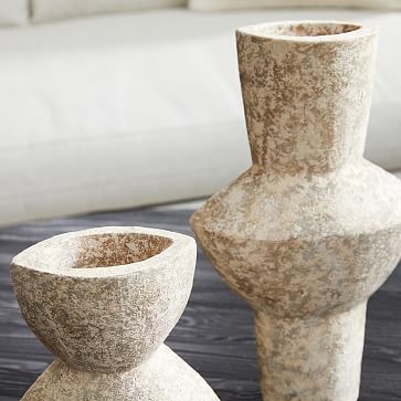 Ceramic Totem Vase, Grey, Small - Image 3