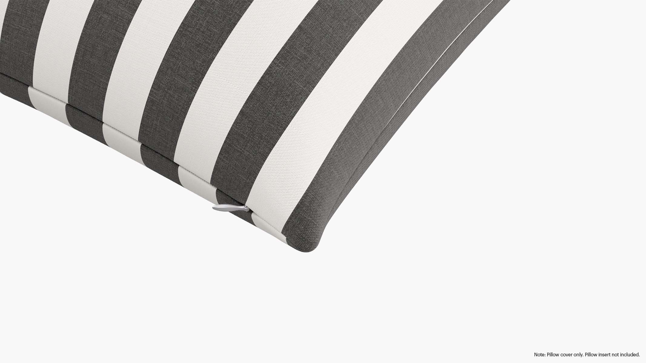 Throw Pillow Cover 20", Ink Cabana Stripe, 20" x 20" - Image 1