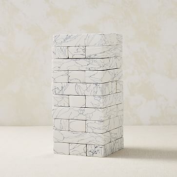 Engineered Stone Stacking Game, White + Gray, Set of 3 - Image 1
