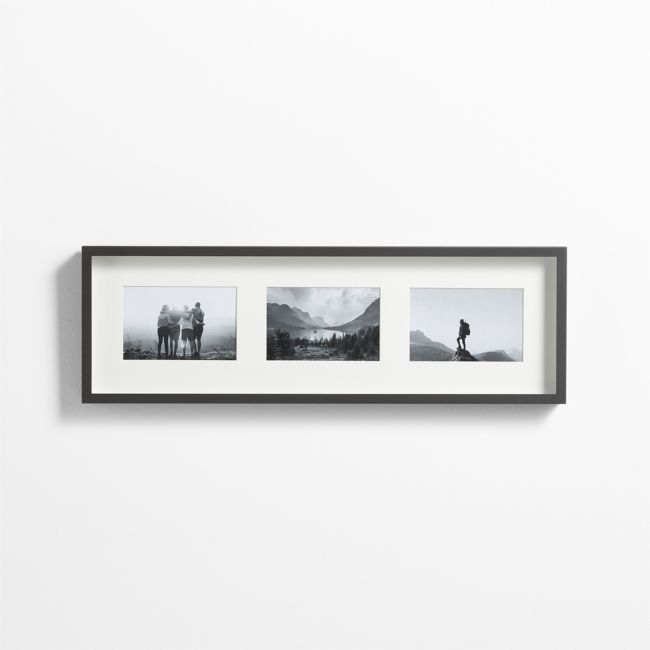 Brushed Black Triple 4x6 Picture Frame - Image 0