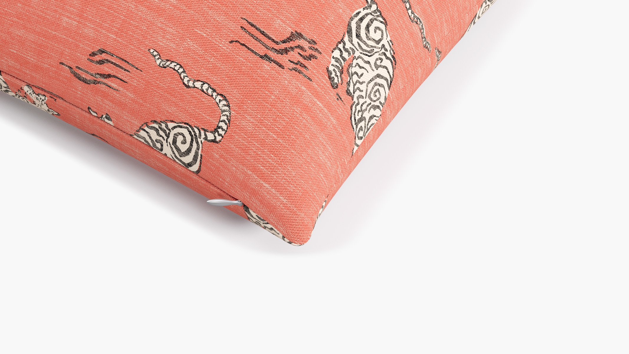 Throw Pillow 20", Coral Tigresse, 20" x 20" - Image 1