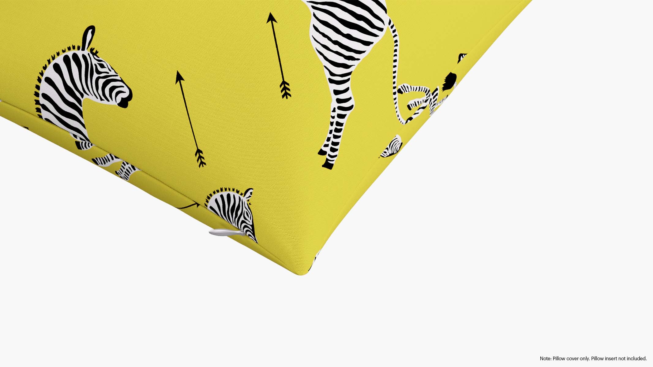 Throw Pillow Cover 18", Yellow Zebra, 18" x 18" - Image 1