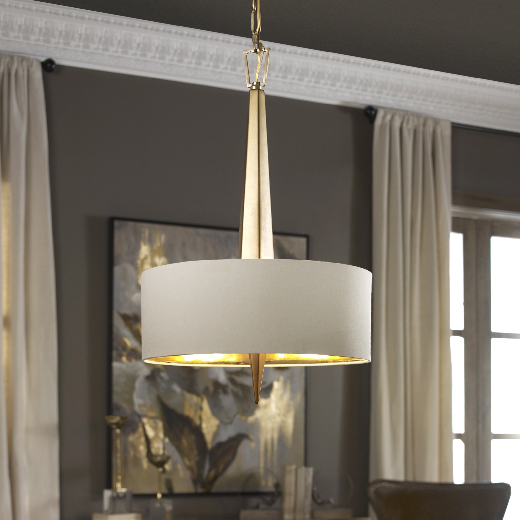 Obeliska 3 Light Gold Chandelier - Image 2
