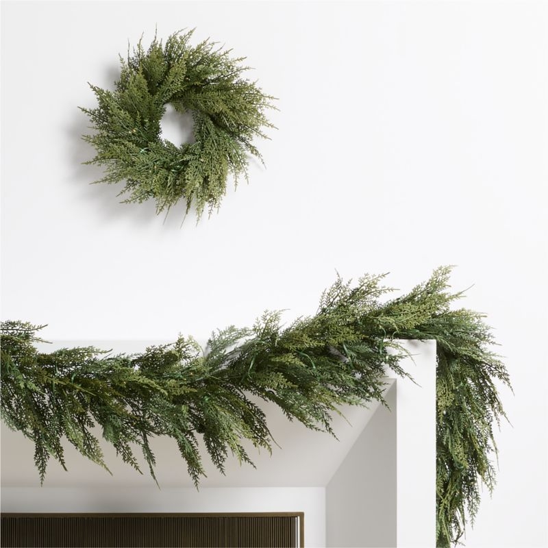 Faux Pre-Lit Hemlock Mini Wreath 14" - Image 8