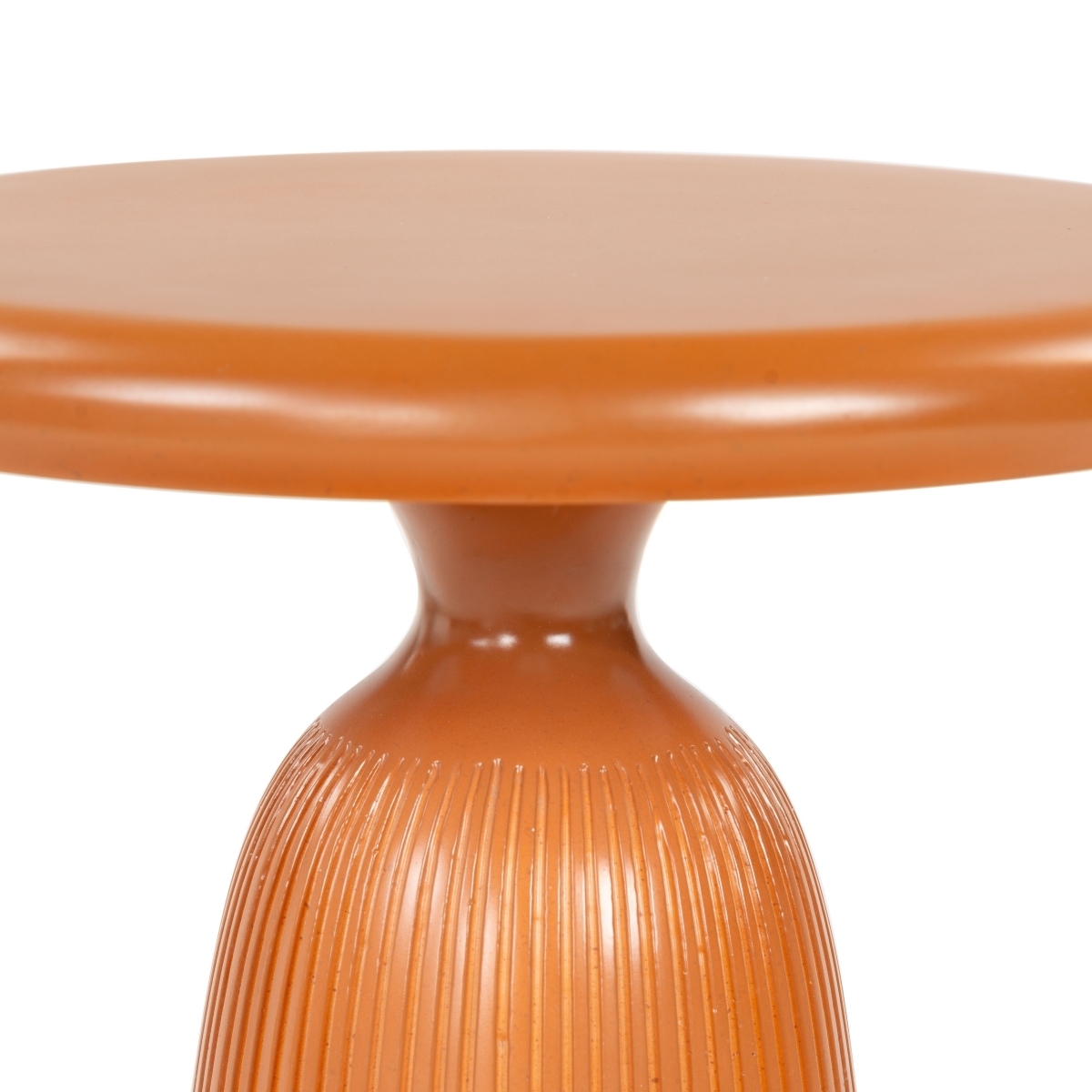 Oskar Round Concrete Accent Table - Brown - Image 1