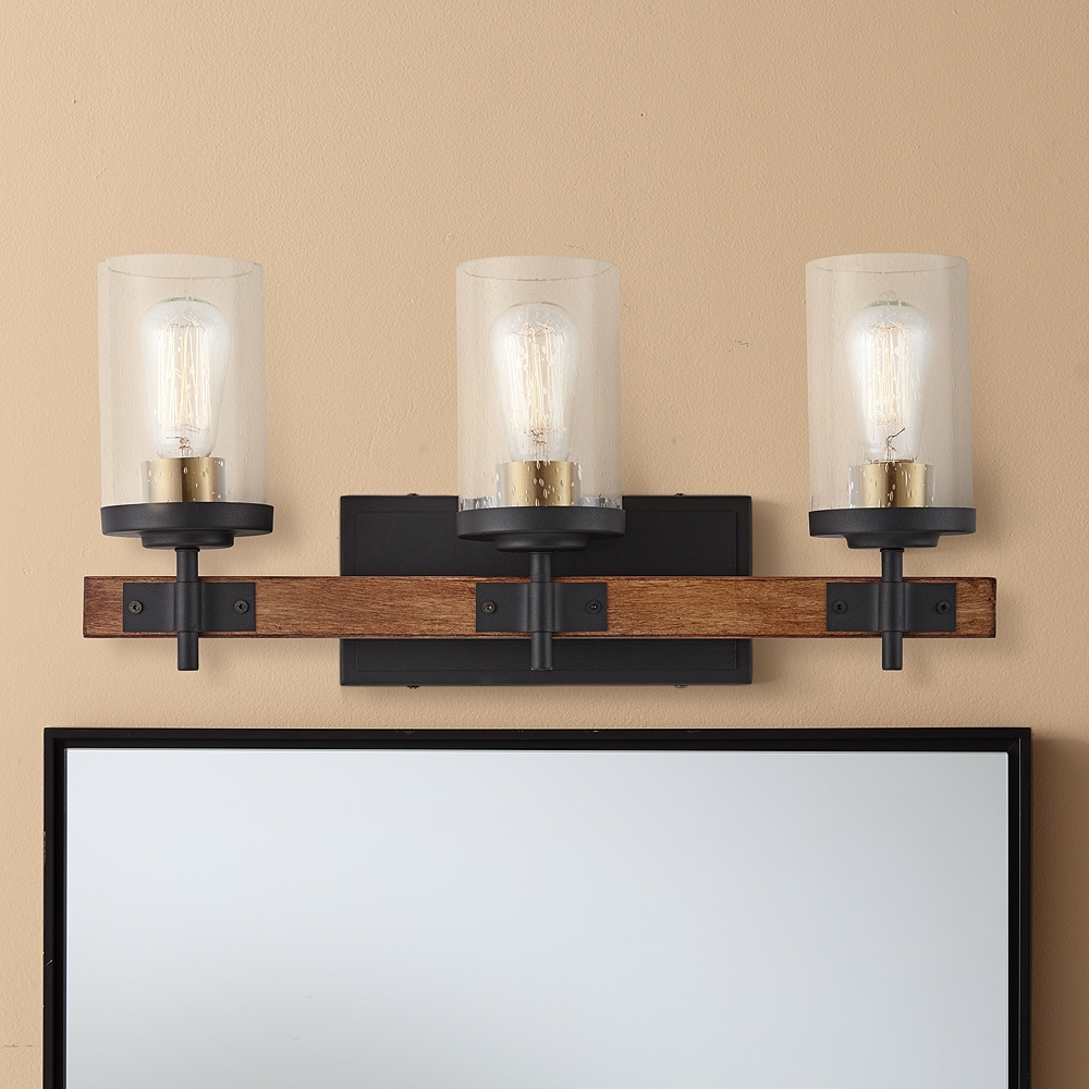 Possini Euro Kata 22" Wide Mixed Metals 3-Light Bath Light - Image 0
