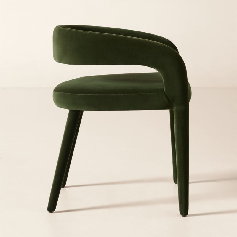Lisette Forest Green Velvet Dining Armchair - Image 2
