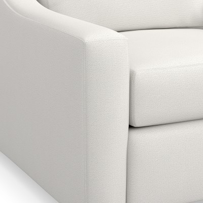 Ghent Slope Arm Club Chair, Down Cushion, Belgian Linen, Oatmeal, Grey Leg - Image 4