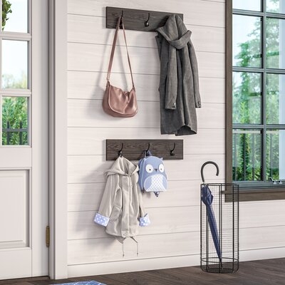 Delphinia 3 - Hook Wall Mounted Coat Rack in Weathered Brown - Image 0