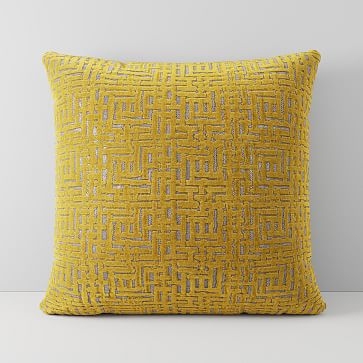 Allover Crosshatch Jacquard Velvet Pillow Cover, Set of 2, 20x20, Dark Horseradish - Image 0
