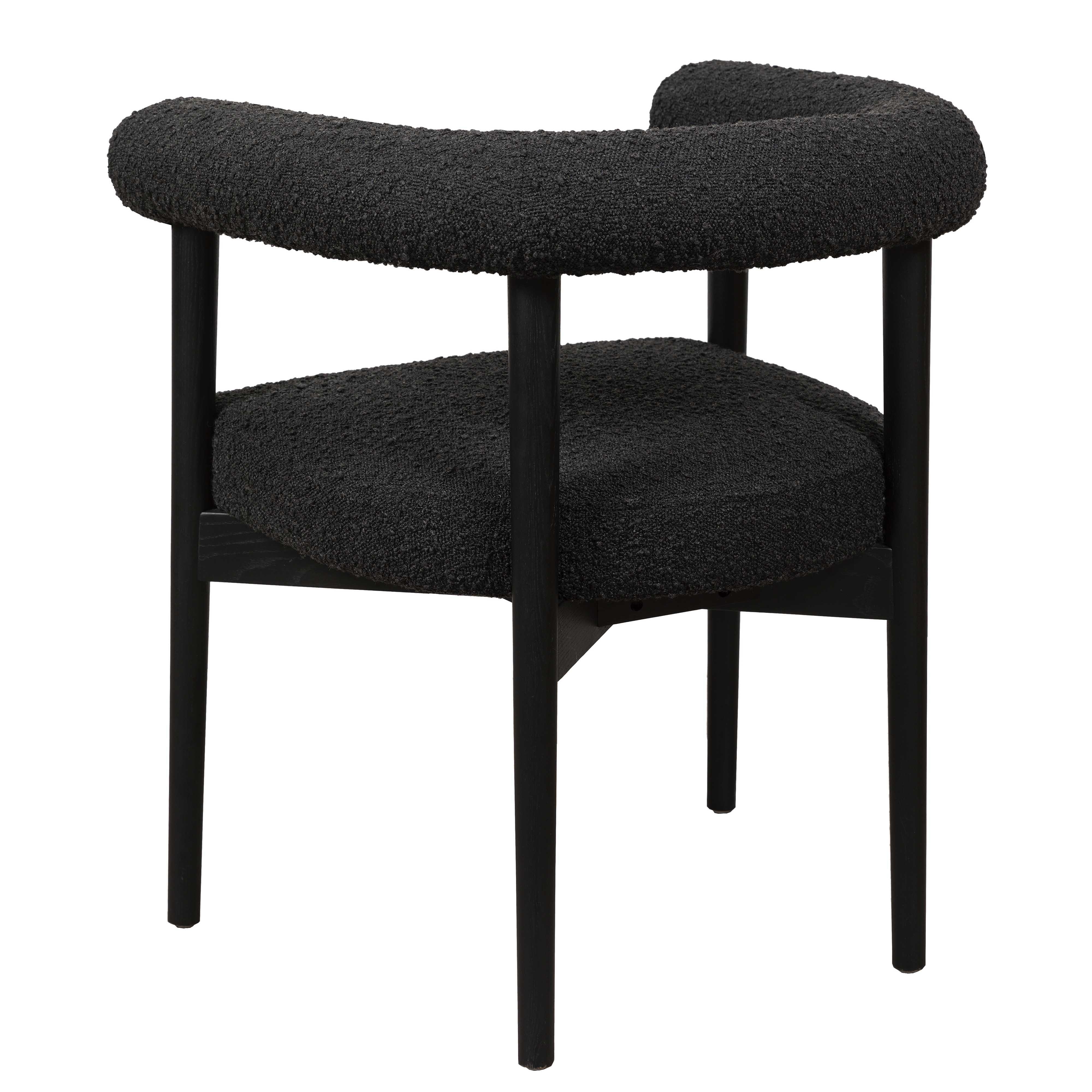 Spara Black Boucle Dining Chair - Image 3