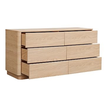 Pedestal 60" 6-Drawer Dresser, Oak - Image 3