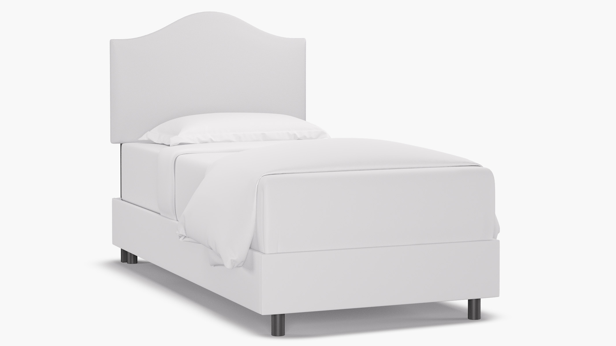 Camelback Headboard, White Twill, Twin - Image 0