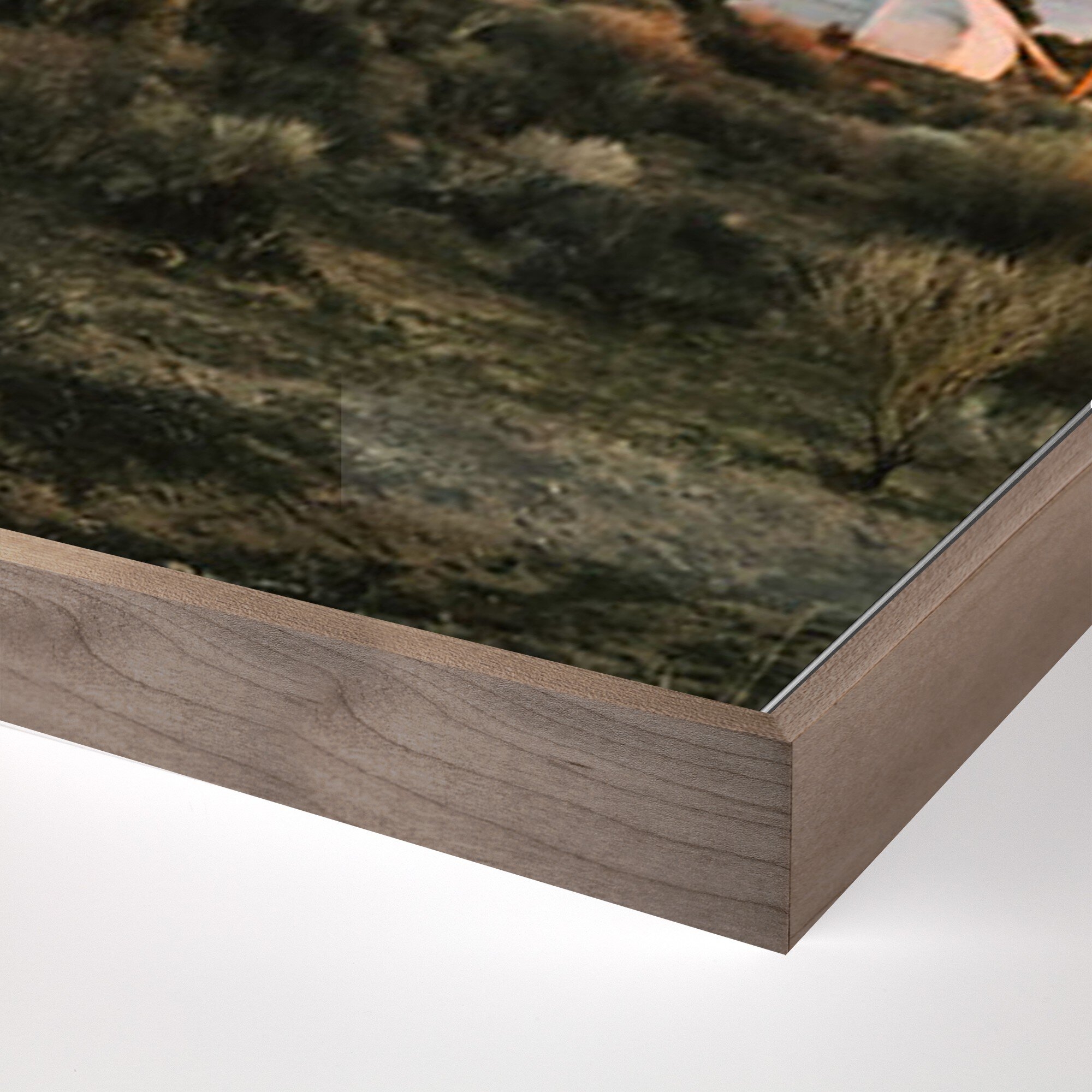 Camp Sunrise/Joshua Tree by Wesley and Emma Teague - Rustic Walnut Floater - Image 1