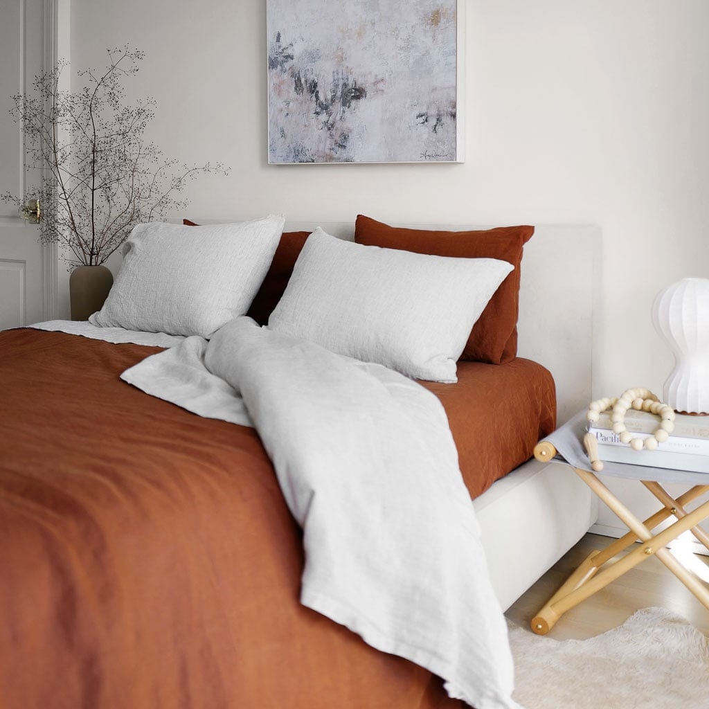 The Citizenry Stonewashed Linen Curated Bed Bundle | Queen | Indigo Chambray - Image 9