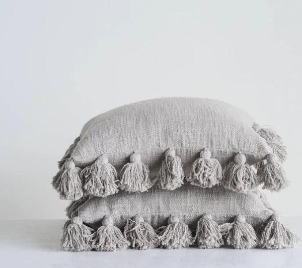 Neva Pillow, Gray, 18" x 18" - Image 1