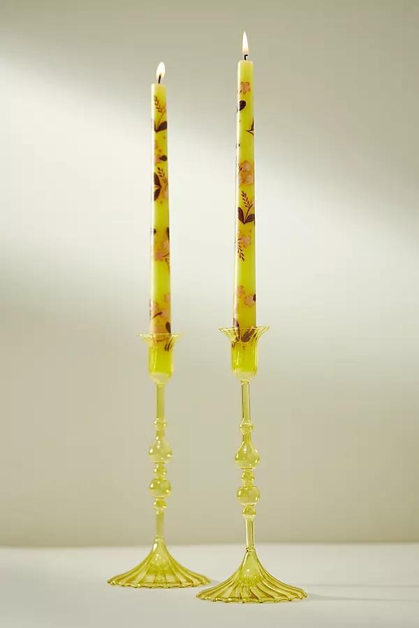 Villa Handpainted Taper Candles, Set of 2 - Image 0