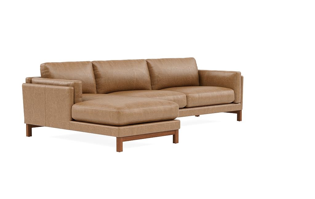 Gaby Leather 3-Seat Left Chaise Sectional - Image 1