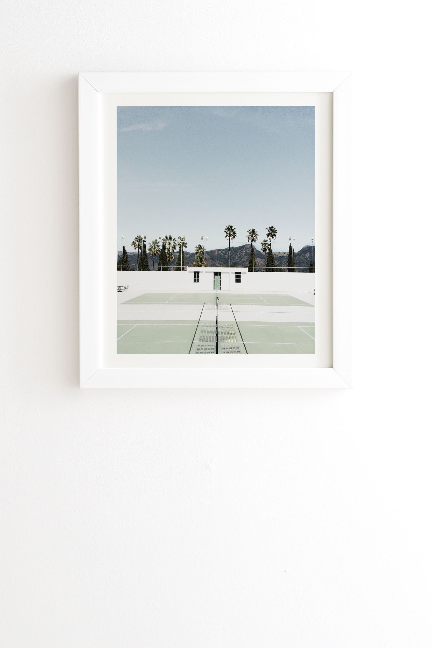 Tennis At Hearst by almostmakesperfect - Framed Wall Art Basic White 11" x 13" - Image 0