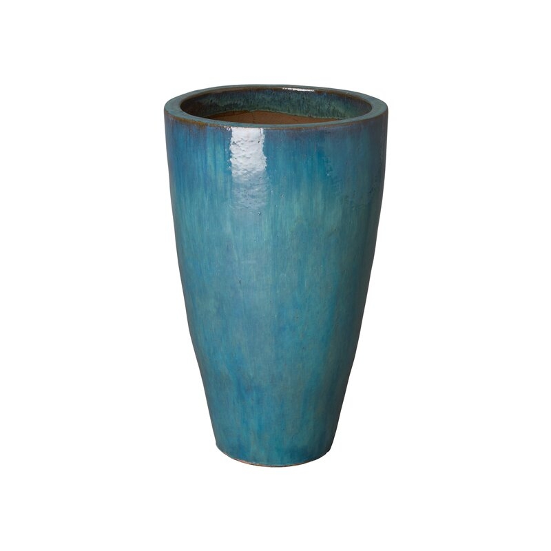  Graford Clay Pot Planter Color: Teal, Size: 30" H x 18" W x 18" D - Image 0