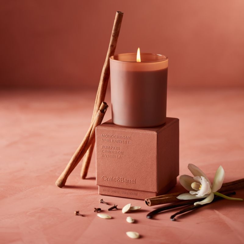 Monochrome No. 8 Harvest 3-Wick Scented Candle - Pumpkin, Cinnamon, Vanilla - Image 2