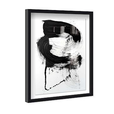 'Passing Strides' Abstract Wall Art, Black, 20" x 30" - Image 1