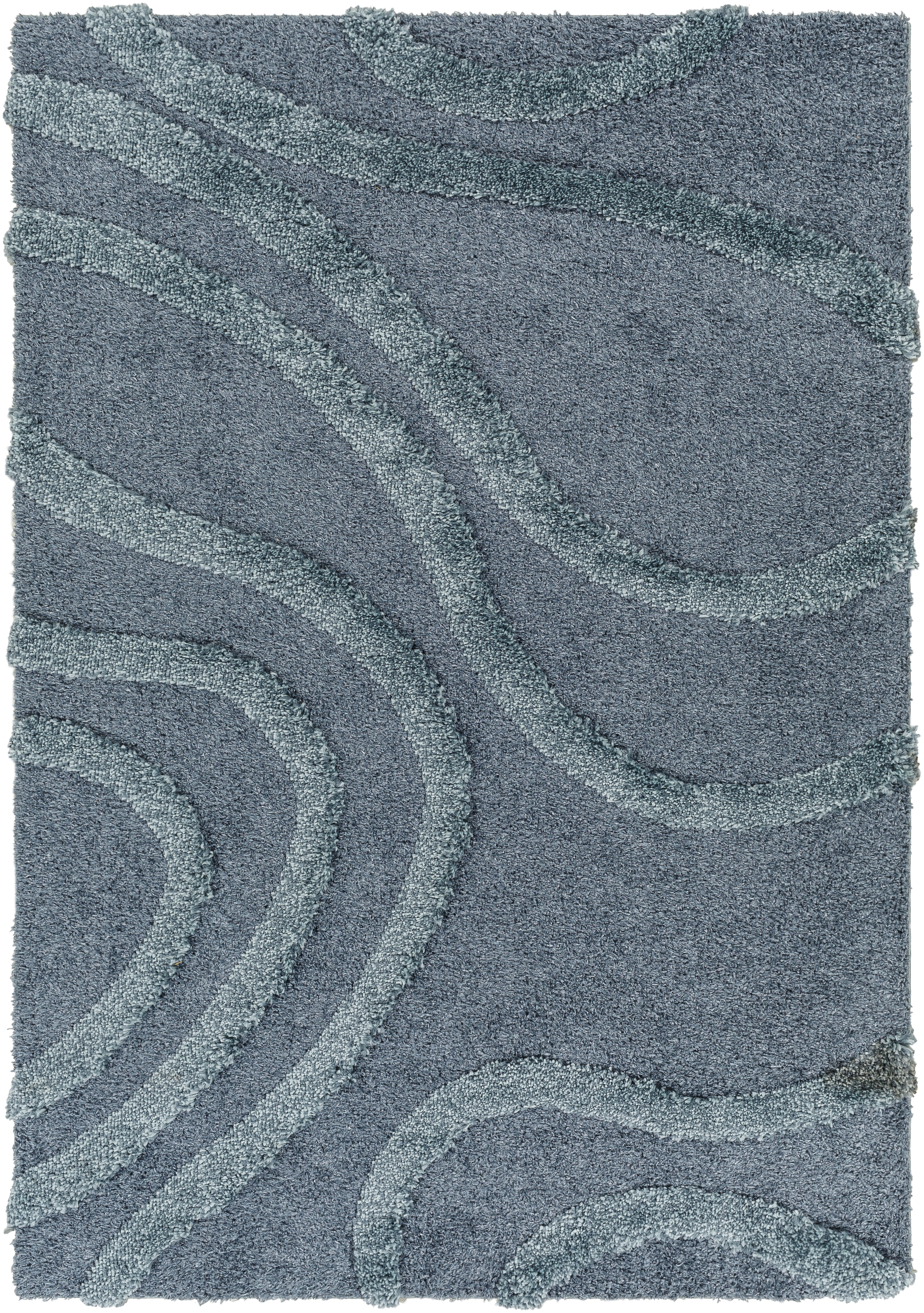 Hudson Shag Blue Indoor 9'2" x 12' Machine Woven Rug - Image 0