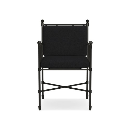 Calistoga Arm Chair Cushion, Perennials Performance Basketweave, Black - Image 0