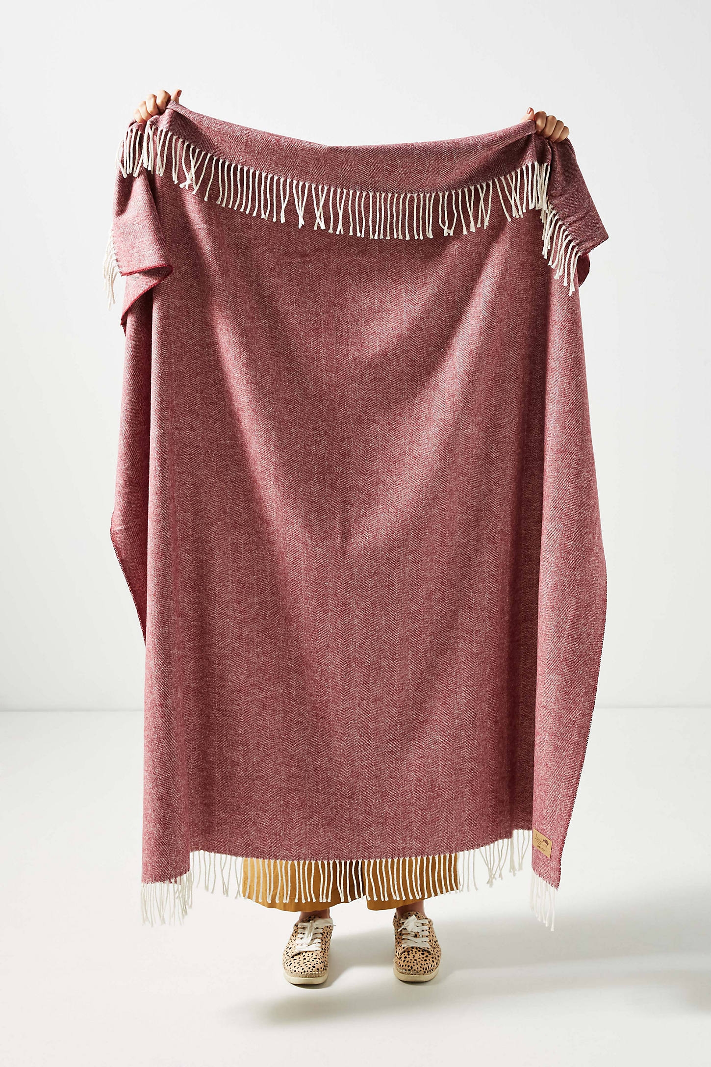 Solid Herringbone Throw Blanket - Image 0