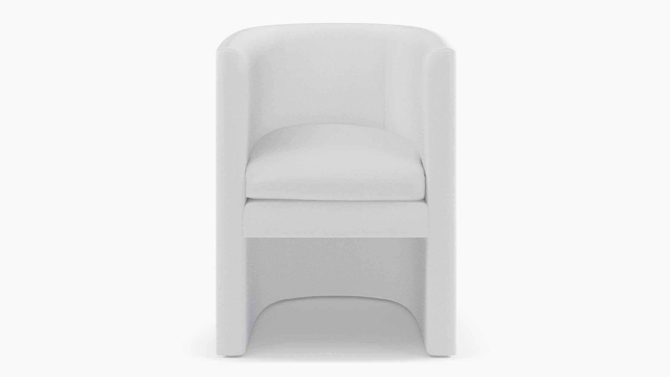 Barrel Back Dining Chair, White Twill - Image 0