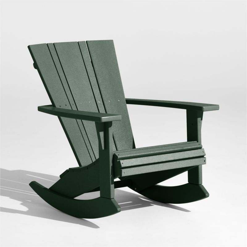 Vista Green Outdoor Adirondack Rocking Chair by POLYWOOD® - Image 1