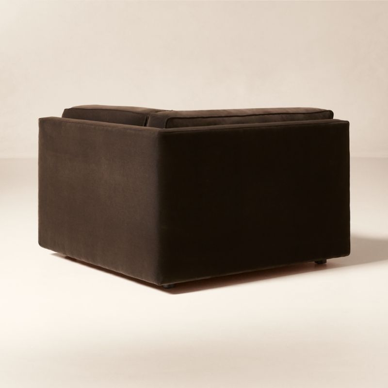 Oriole Dark Brown Performance Velvet Corner Chair - Image 2