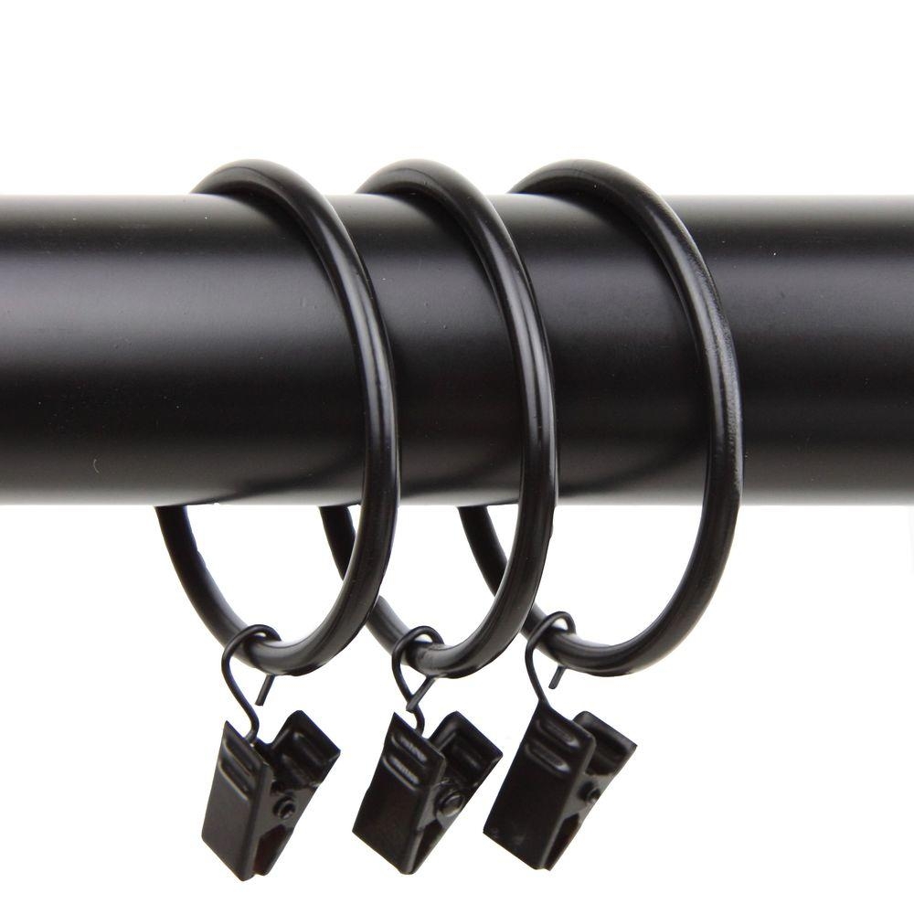 Rod Desyne 2 in. Decorative Rings in Black with Clips (Set of 10) - Image 0
